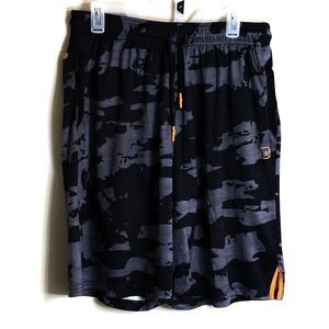 AND1 Men's Basketball Shorts Black Gray Camouflage Size L